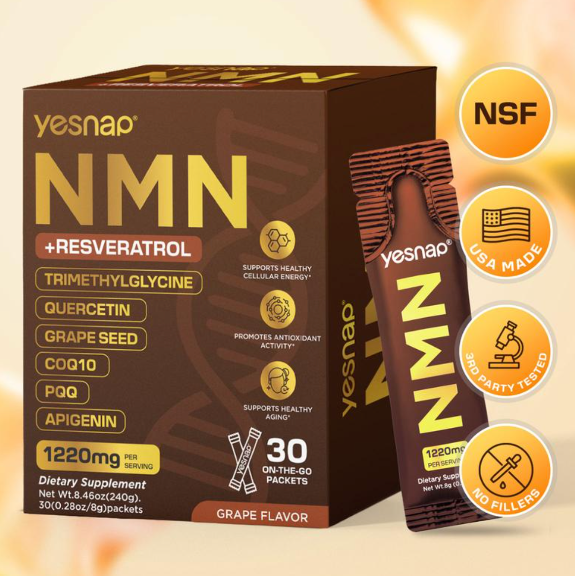 NMN + Resveratrol 1220mg | 8-in-1